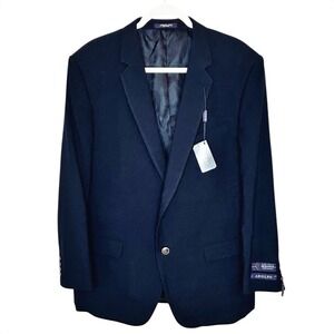 Adolfo Suit Jacket 44R Portly Navy‎ Blue 44 Regular Blazer Sport Coat NWT Career